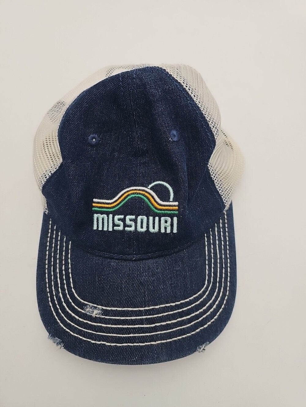 State Of Missouri Embroided Logo Distressed Retro Style Baseball Hat Ball Cap